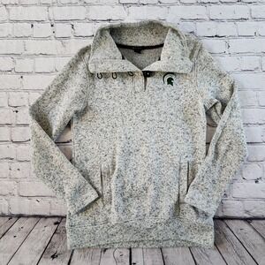 Champion Elite Michigan State Spartans Gray Fleece Pullover Sweater Womens S